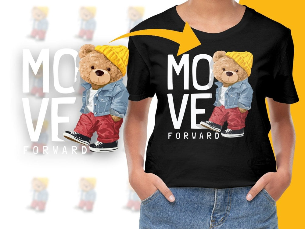 Cute Cool Bear in Stylish Jacket and Yellow Hat PNG File - Teepew