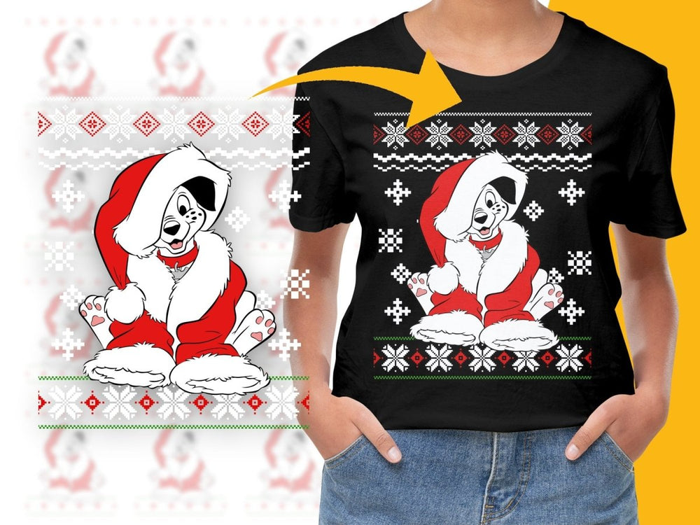 Cute Dalmatian Puppy in Santa Outfit Christmas PNG File - Teepew