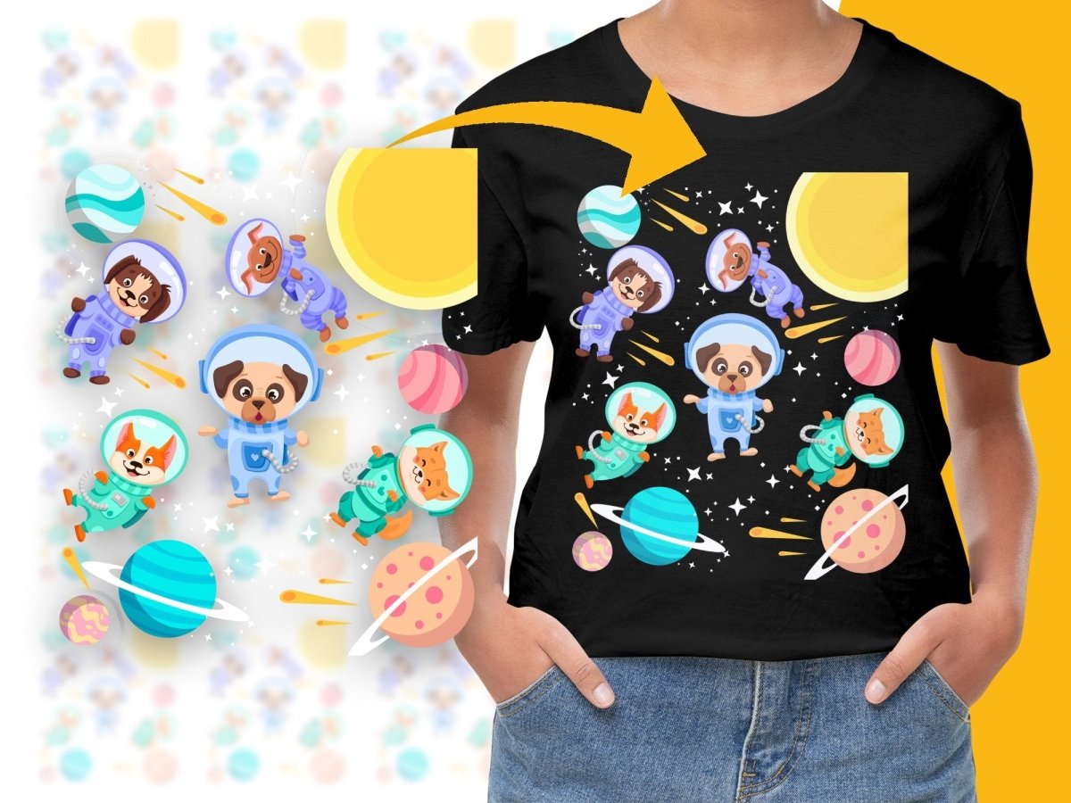 Cute Dog Breeds in Space Illustration PNG File - Teepew