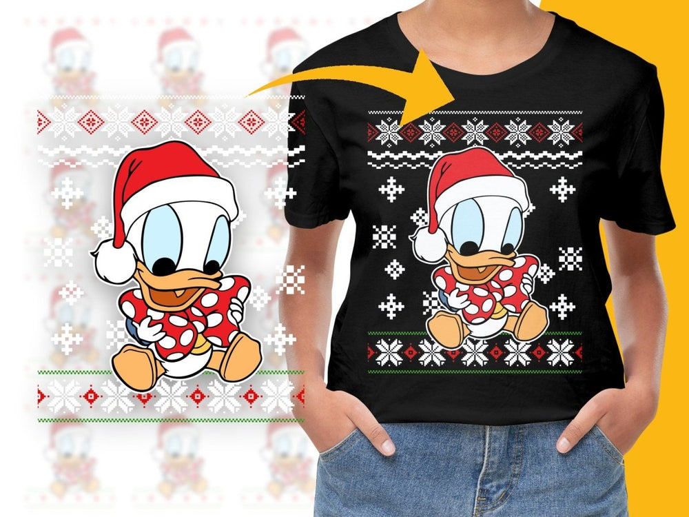 Cute Donald Duck Christmas Themed Graphic PNG File - Teepew
