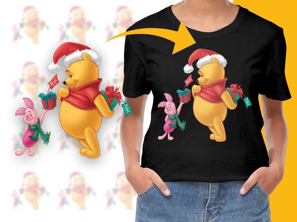 Cute Festive Pooh and Piglet Christmas Gift Digital - Teepew
