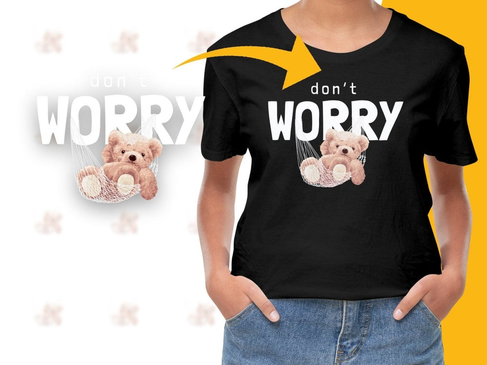 Cute Hanging Teddy Bear with Don't Worry PNG File - Teepew