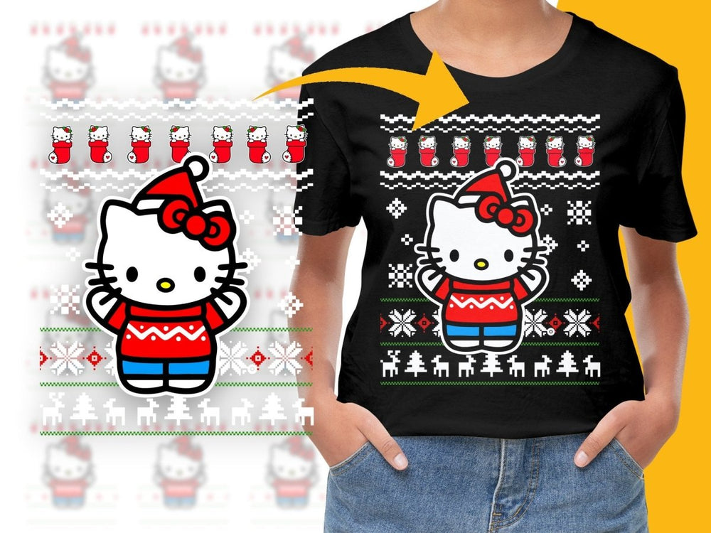 Cute Hello Kitty Christmas Themed Holiday PNG File - Teepew