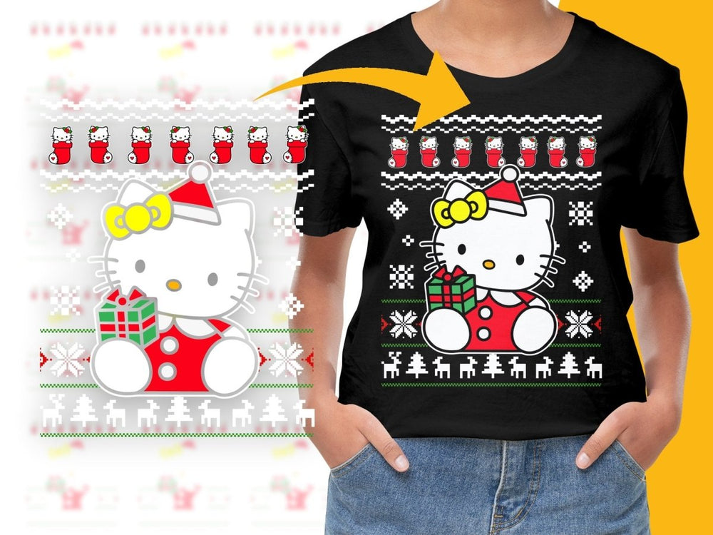 Cute Hello Kitty in Christmas Theme PNG File - Teepew