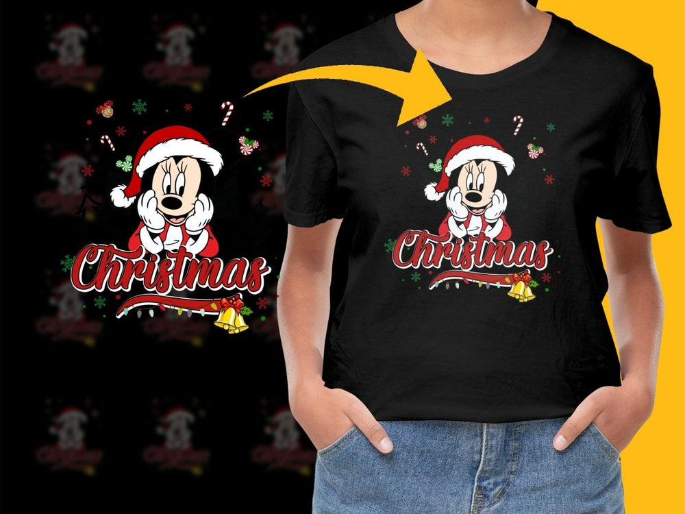 Cute Minnie Mouse Christmas Santa Hat PNG File - Teepew