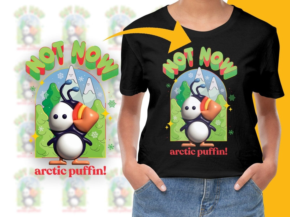 Cute Not Now Arctic Puffin Christmas Funny PNG File - Teepew