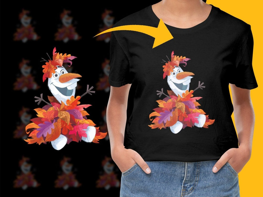 Cute Olaf Character Surrounded by Autumn Leaves PNG File - Teepew