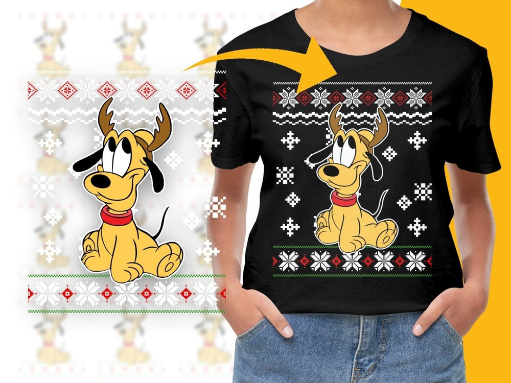 Cute Pluto Christmas Reindeer PNG File for the Holidays - Teepew
