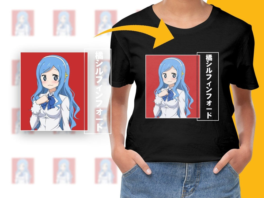 Cute Shy Anime Girl with Blue Hair PNG Digital Download - Teepew