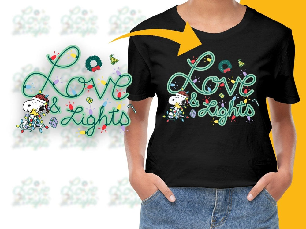 Cute Snoopy Love and Lights Christmas PNG File - Teepew