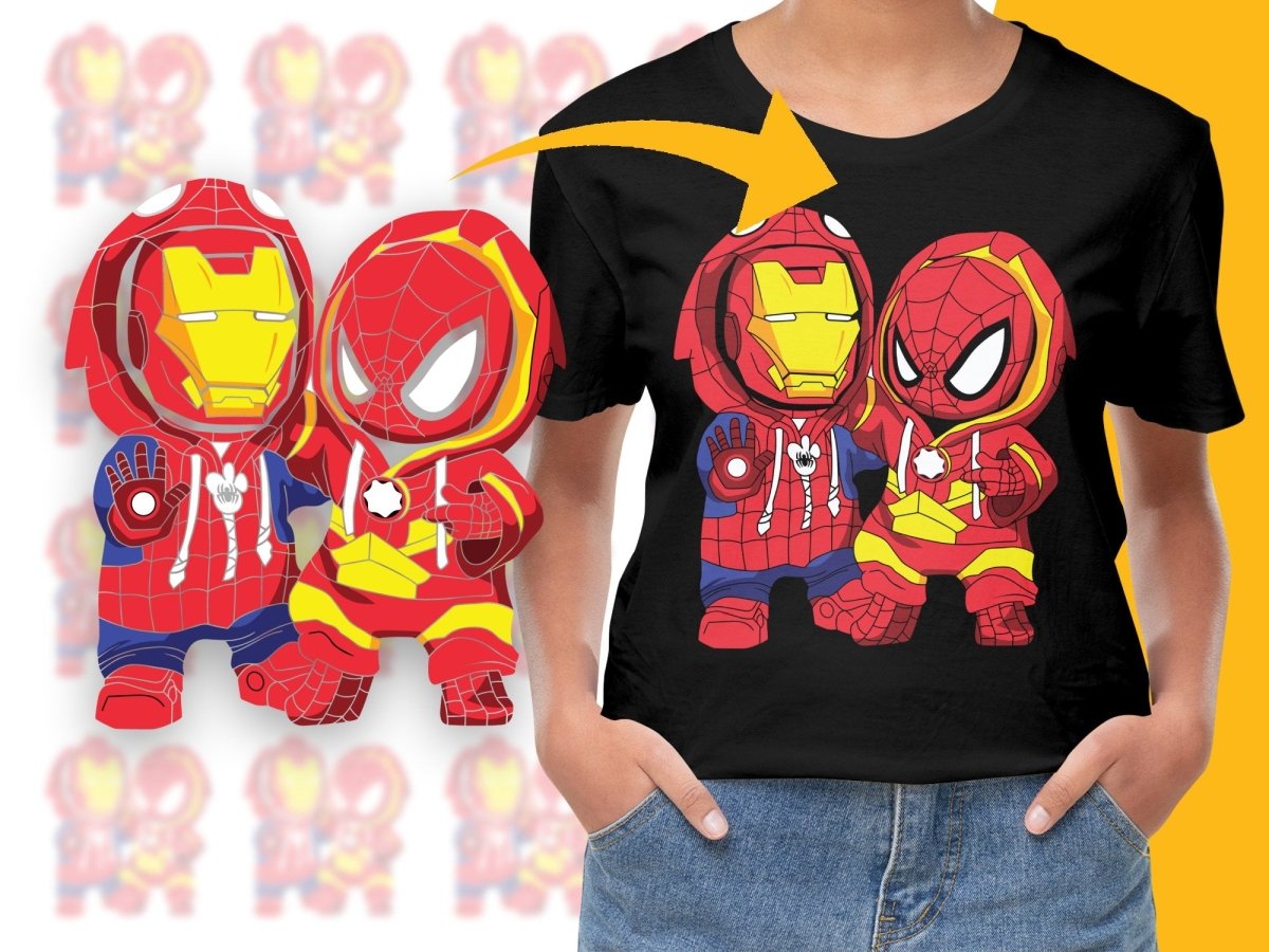 Cute Superhero Duo in Hoodies Graphic PNG File - Teepew