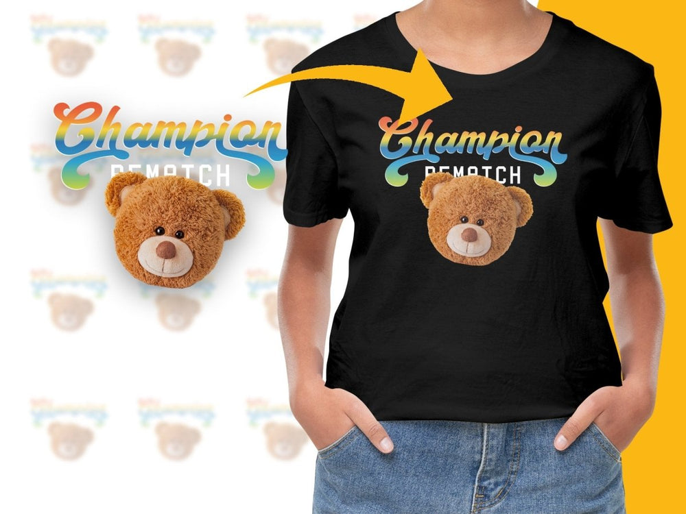 Cute Teddy Bear Design with Champion PNG File - Teepew