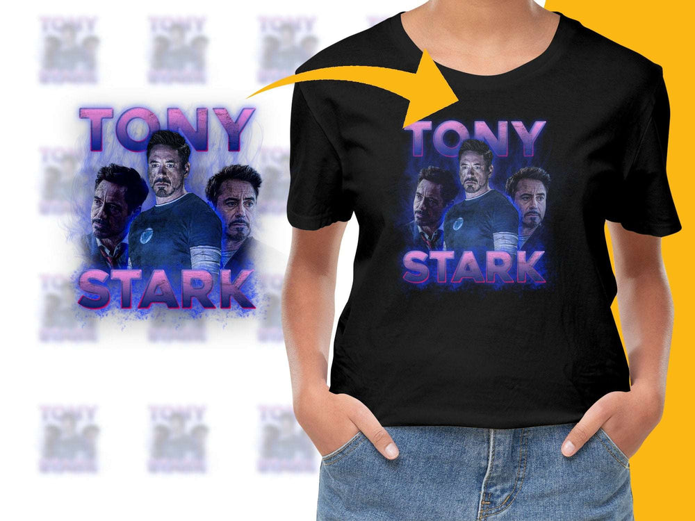 Tony Stark Graphic T-Shirt, Iron Man Fan Art Tee, Avengers Superhero Shirt, Marvel Inspired Casual Wear for Unisex
