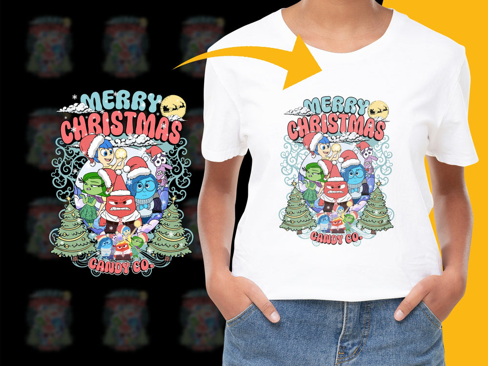 Merry Christmas Kids T-Shirt, Cartoon Robots Holiday Design, Colorful Festive Tee for Children