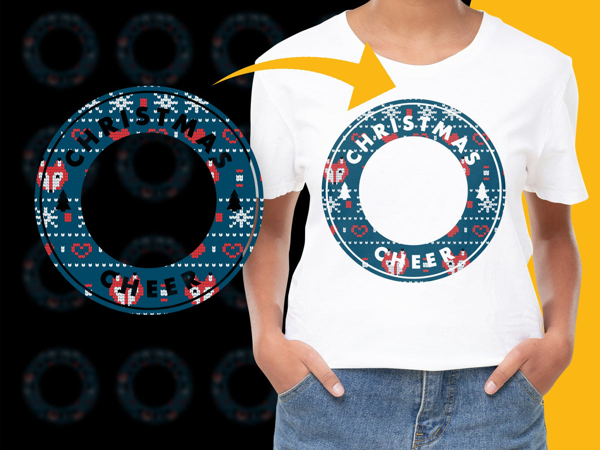 Christmas Cheer Graphic T-Shirt, Festive Holiday Tee, Blue and Red Design, Casual Wear, Unisex Gift Idea