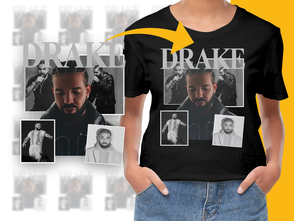 Unisex Custom Drake Printed T-Shirt, Hip Hop Graphic Tee, Music Fan Apparel Gift