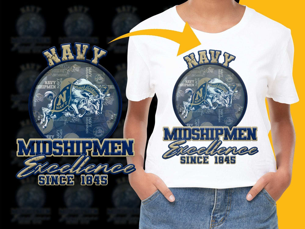 Navy Midshipmen Excellence T-Shirt, Military Academy Graphic Tee, Patriotic Casual Wear, Since 1845 Design, Unisex Clothing