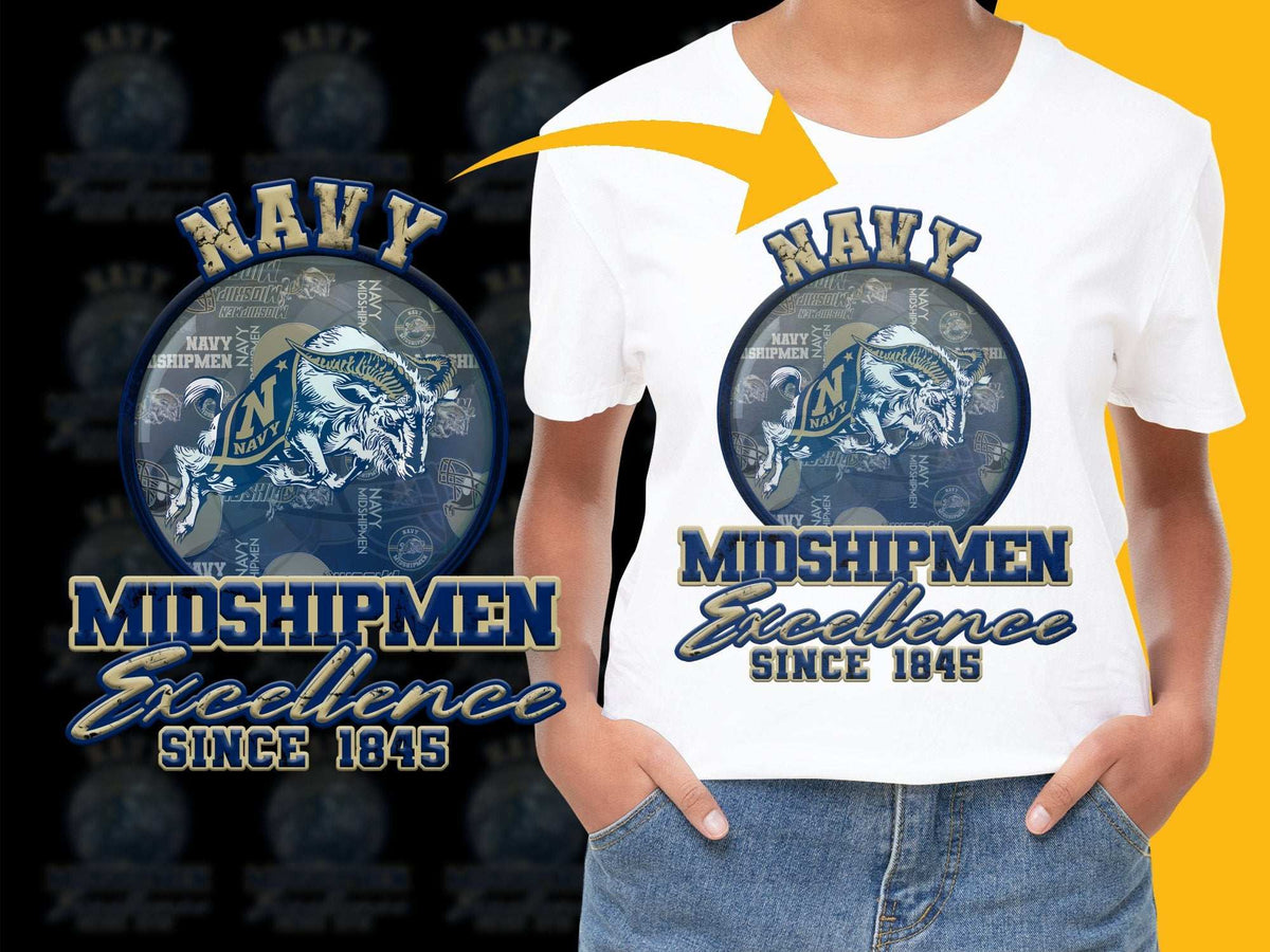 Navy Midshipmen Excellence T-Shirt, Military Academy Graphic Tee, Patriotic Casual Wear, Since 1845 Design, Unisex Clothing