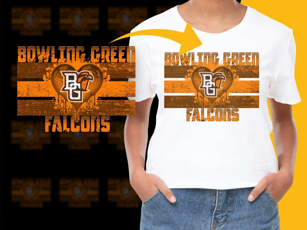 Bowling Green Falcons T-Shirt, Vintage Distressed Logo, College Sports Fan, Unisex Tee, Gift Idea
