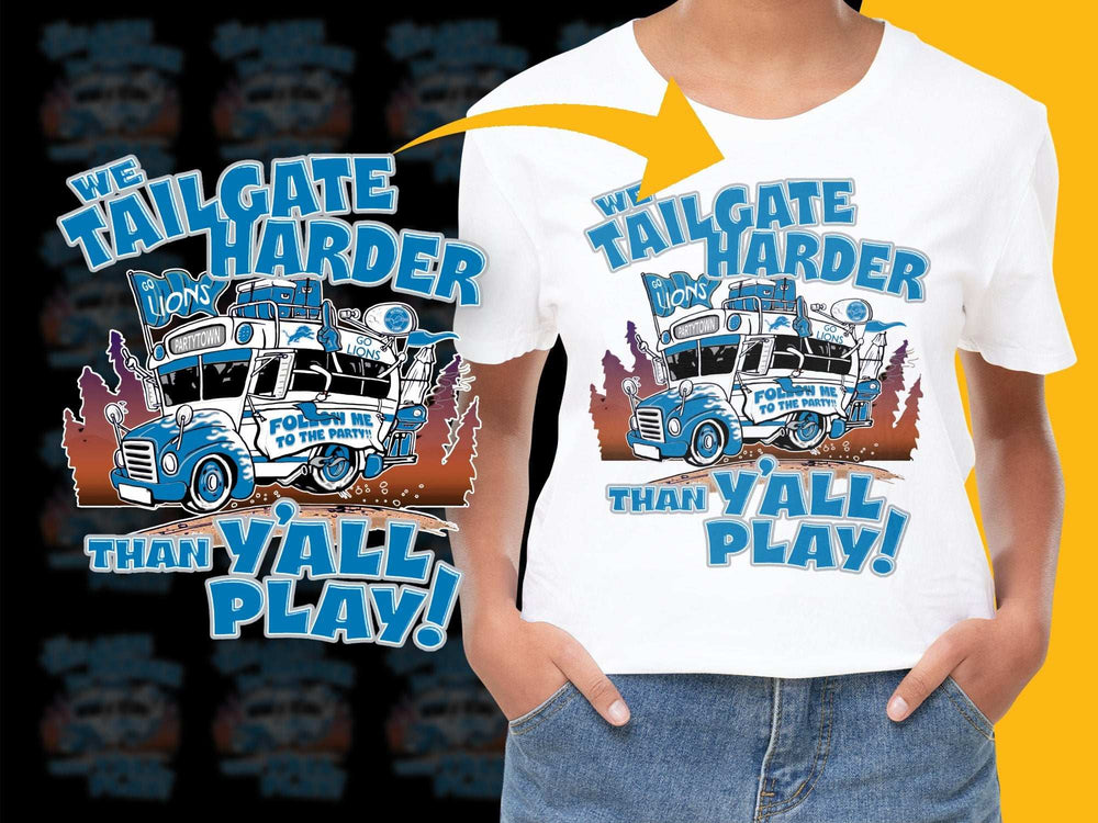 Vintage Tailgate Harder Than Y'all Play T-Shirt, Classic Truck Graphic Tee for Sports Fans, Casual Game Day Apparel