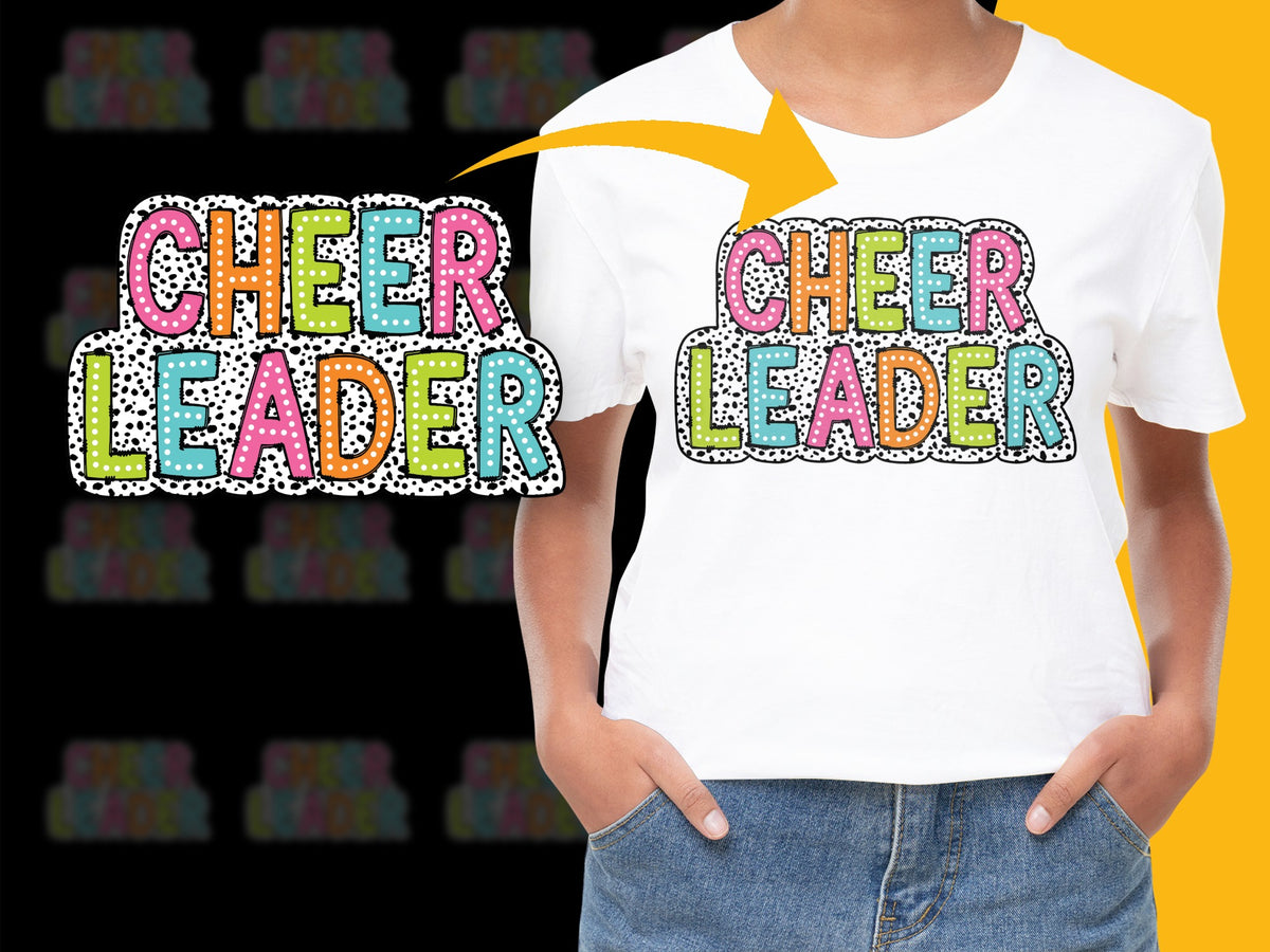 Colorful Cheerleader Graphic T-Shirt, Kids Sports Cheer Top, Fun Children's Dance Apparel