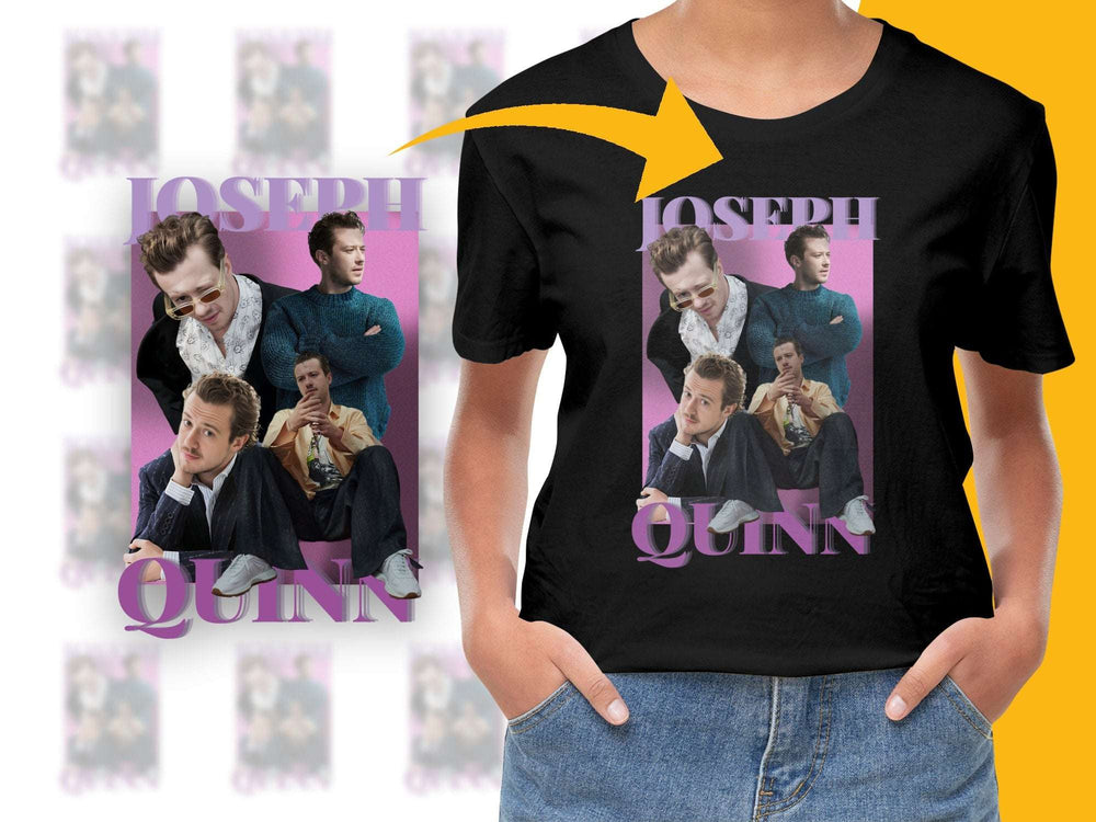 Joseph Quinn Fan T-Shirt, Unisex Graphic Tee, Vintage Look, Actor Montage, Comfy Casual Wear