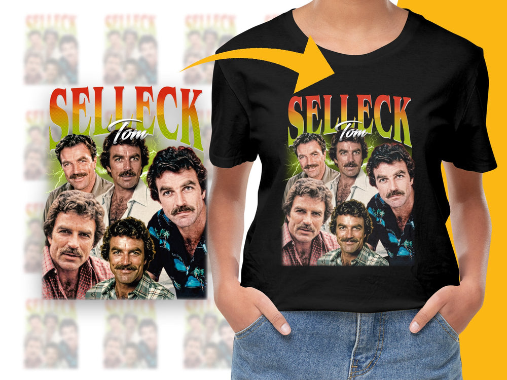 Tom Selleck Vintage Style Graphic T-Shirt, Classic 80s Icon Tees, Retro Fashion Tops