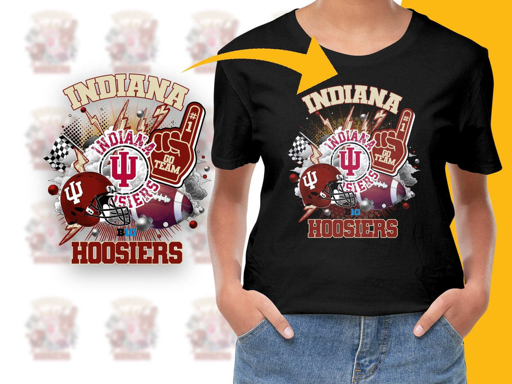 Indiana Hoosiers T-Shirt, College Sports Team Graphic Tee, University Fan Apparel, Unisex Black Shirt