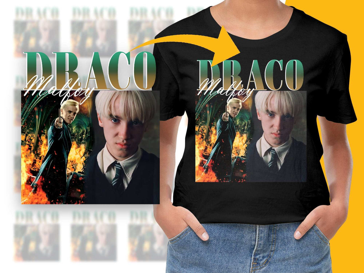 Draco Malfoy Graphic T-Shirt, Harry Potter Inspired, Wizard Theme, Unisex Tee, Movie Character, Fan Gift