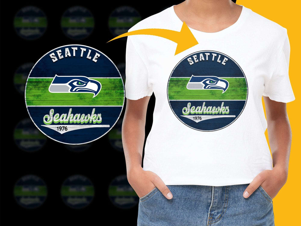 Seattle Seahawks 1976 Logo T-Shirt, Vintage Sports Team Tee, Casual Fan Apparel, Unisex White Top