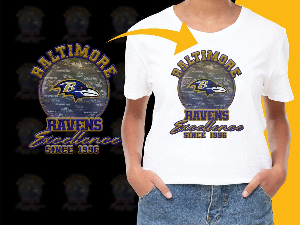 Baltimore Ravens T-Shirt, Excellence Since 1996 Graphic Tee, NFL Football Fan Apparel, Unisex White Shirt
