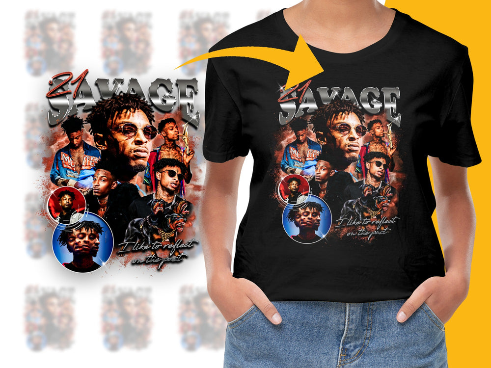 Hip Hop Artist Graphic T-Shirt, Trendy Music Collage Tee, Urban Streetwear Top, Vibrant Pop Culture Apparel