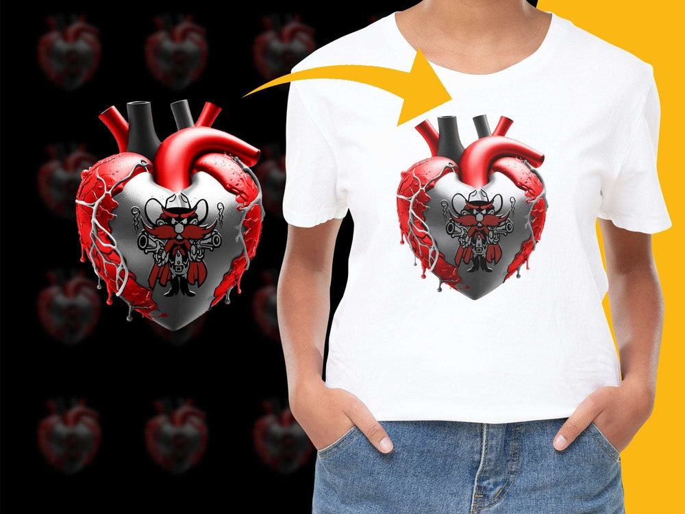 Anatomical Heart T-Shirt, Gothic Heart Graphic Tee, Edgy Streetwear, Unisex Fashion Top, Bold Heart Design, Artist Created, Trendy Clothing
