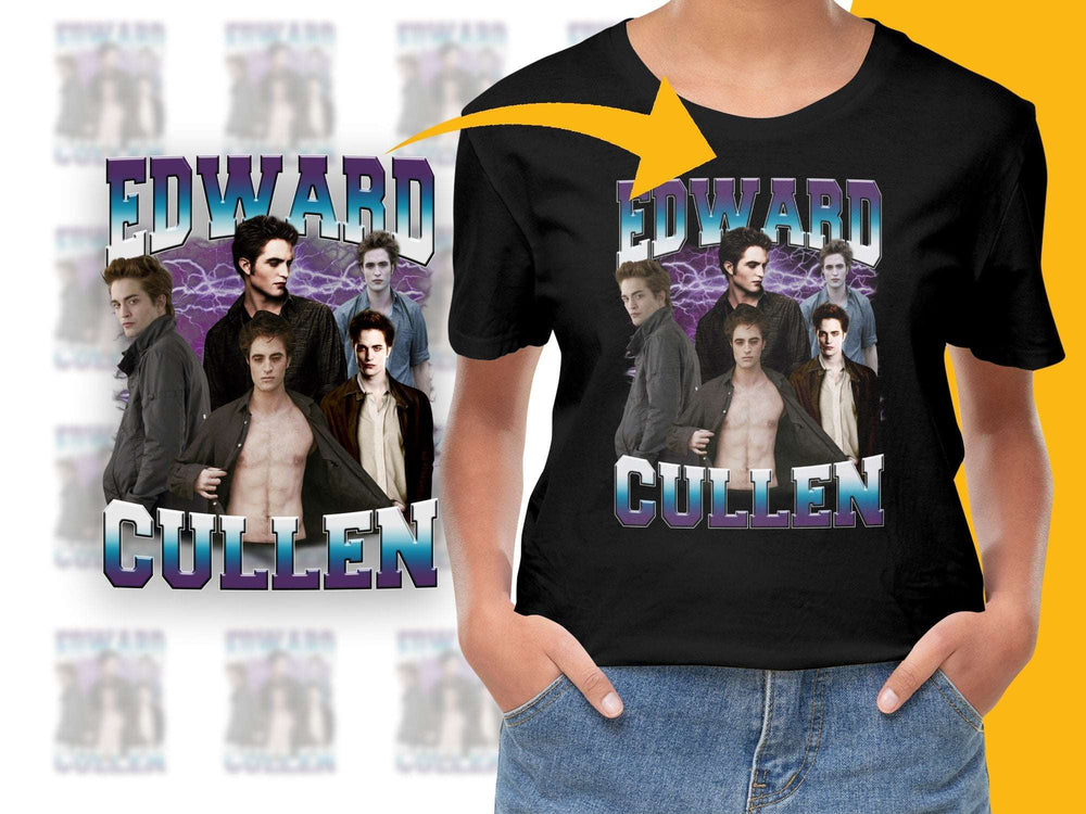 Edward Cullen Twilight Movie Inspired Graphic T-Shirt, Vampire Fan Gift, Unisex Black Tee Shirt