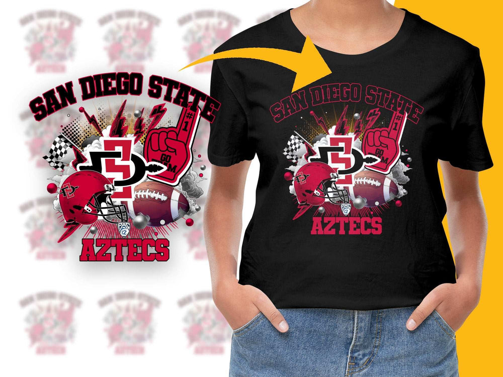 San Diego State Aztecs T-Shirt, College Football Graphic Tee, Sports Fan Apparel, Black Shirt