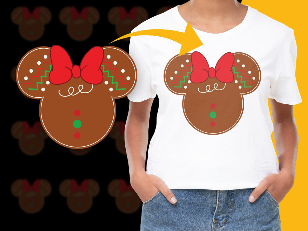 Kids Christmas T-Shirt Gingerbread Mouse Design, Holiday Tee for Boys and Girls