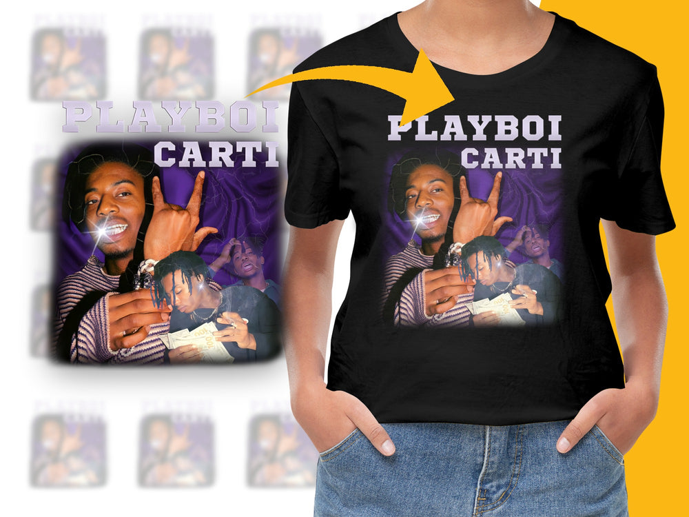 Playboy Carti Graphic T-Shirt, Hip Hop Artist Tee, Music Fan Merch, Unisex Black Cotton Shirt