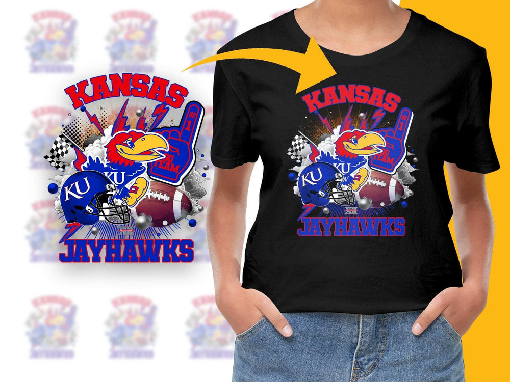 Kansas Jayhawks T-Shirt, Vintage College Sports Tee, Bold Graphic Design, Fan Apparel