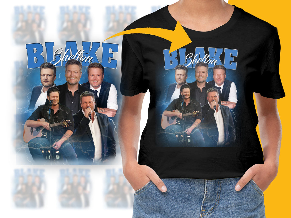 Black Graphic T-Shirt with Multiple Pop Artist Images, Casual Music Fan Apparel