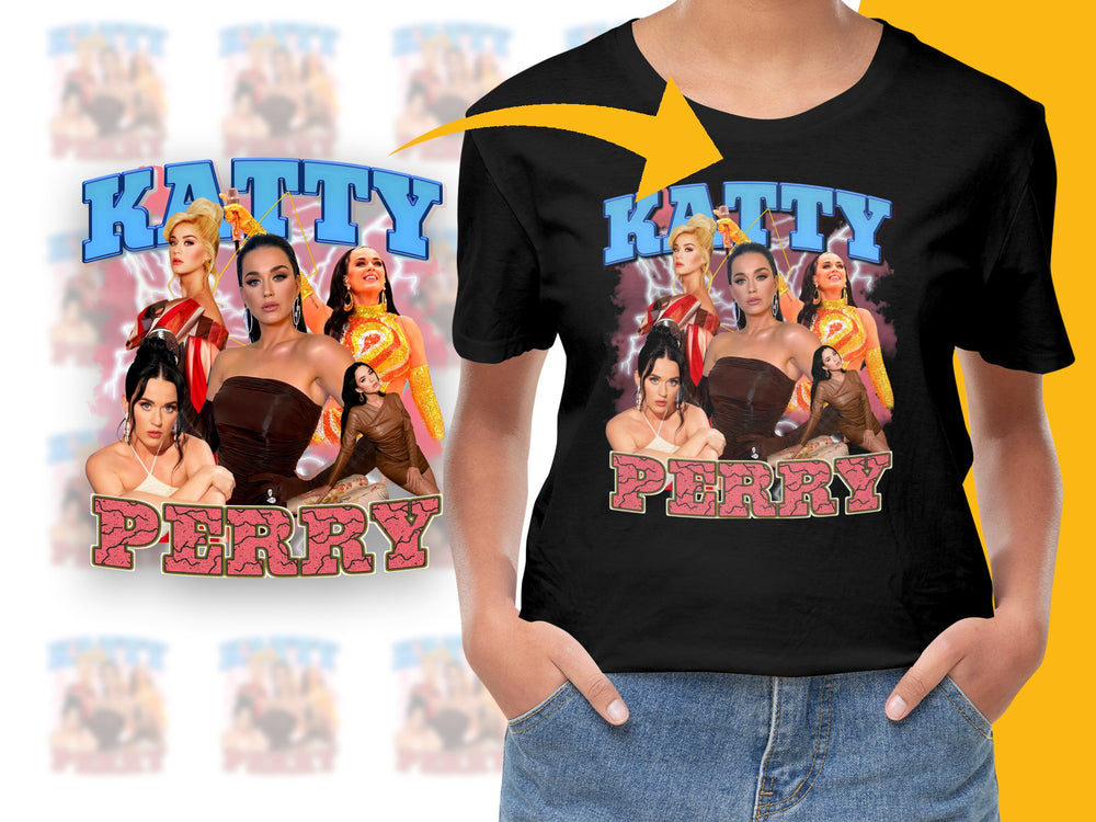 Katy Perry Graphic T-Shirt, Pop Music Fan Merchandise, Stylish Women's Black Tee, Celebrity Singer Fashion Top