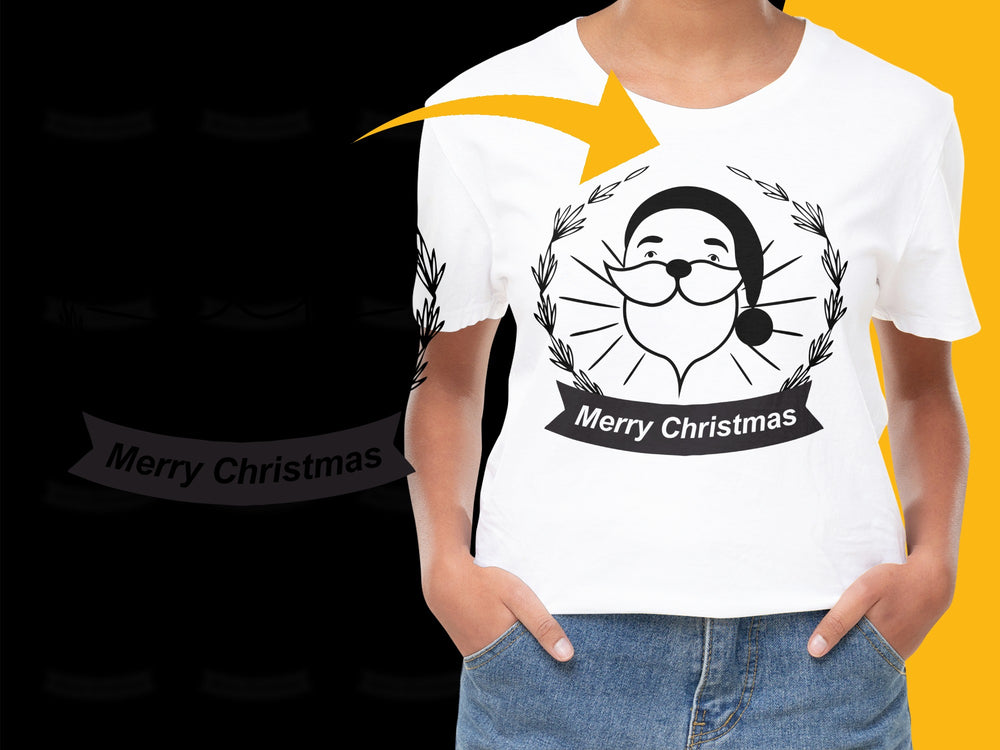 Merry Christmas T-Shirt, Santa Wearing Mask Design, Festive Holiday Tee, Unisex Adult Clothing