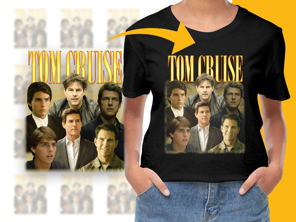 Tom Cruise Tribute T-Shirt, Vintage Style, Actor Montage Graphic Tee, Movie Fan Apparel, Gift for Film Lovers