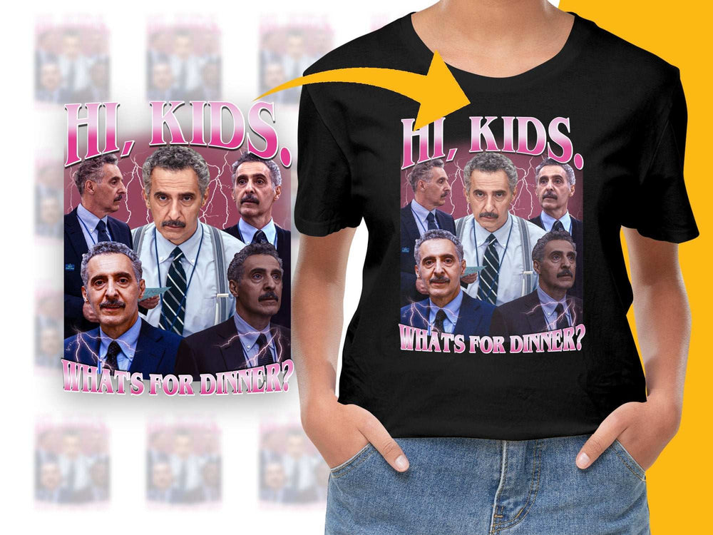 Hi Kids What's For Dinner Graphic T-Shirt, Funny Catchphrase Tee, Unique Pop Culture Shirt, Meme Apparel, Trendy Quote T-Shirt