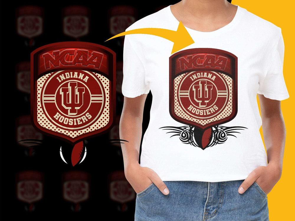 Indiana Hoosiers NCAA Logo T-Shirt, Vintage College Sports Fan Apparel, Unisex White Tee