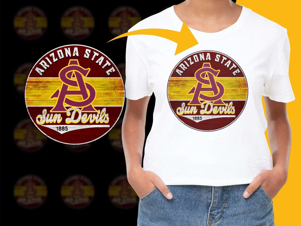 Arizona State Sun Devils Logo T-Shirt, Vintage Distressed Design, College Team Support Gear