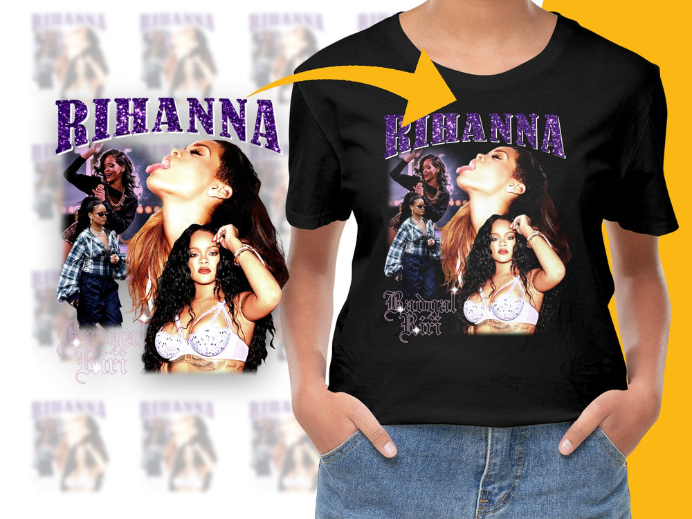Rihanna Fan T-Shirt, Vintage Pop Star Graphic Tee, 90s Music Icon Fashion Top, Gift for Music Lovers