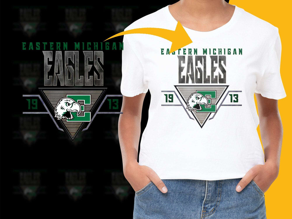 Eastern Michigan Eagles T-Shirt, Vintage Style Graphic Tee, College Sports Apparel, Unisex White Shirt
