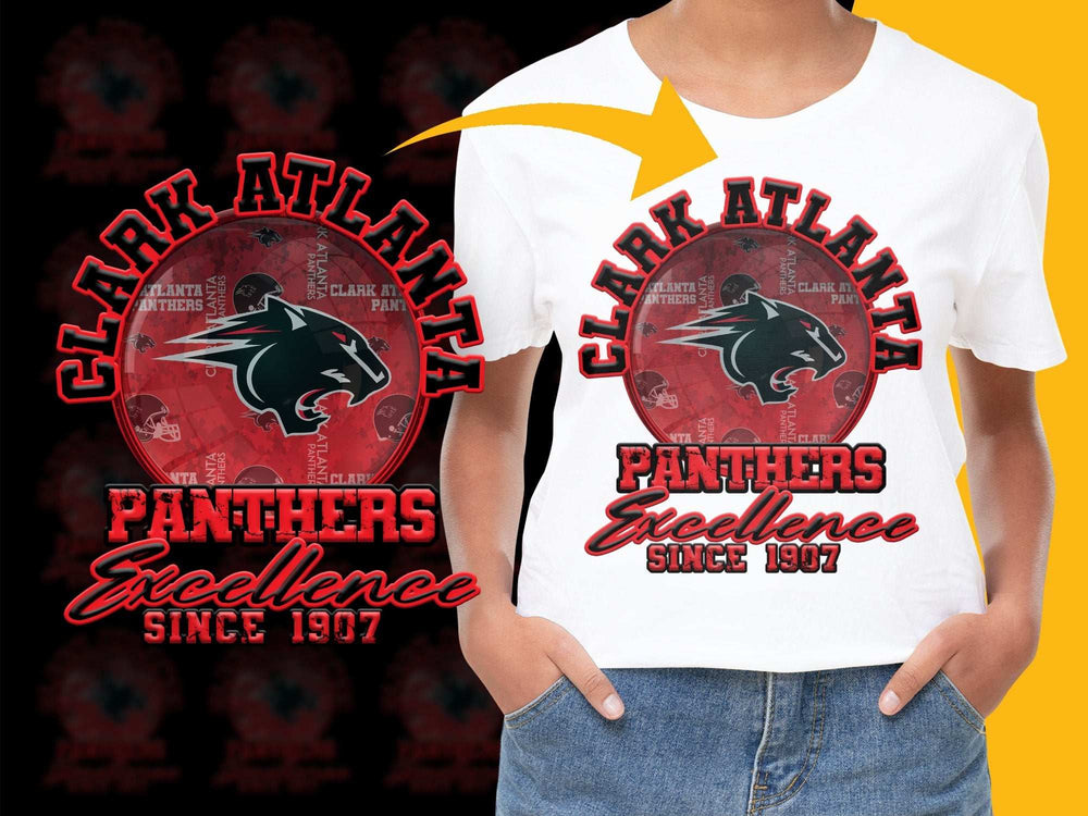 Clark Atlanta University Panthers T-Shirt, Excellence Since 1907, College Apparel, Athletic Tee, Vintage Logo, Red and Black