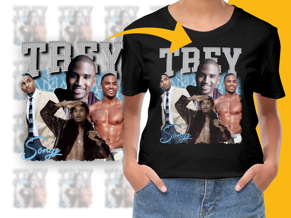 Trey Songz Photo Collage T-Shirt, Vintage Inspired, Graphic Tee, Music Merchandise, Hip-Hop Style