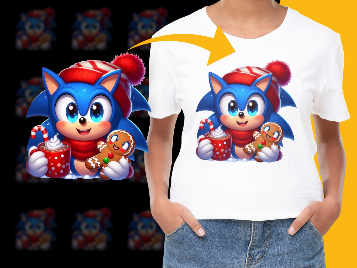 Kids Christmas T-Shirt with Cute Cartoon Hedgehog, Festive Winter Theme, Holiday Apparel for Children, Colorful Casual Wear